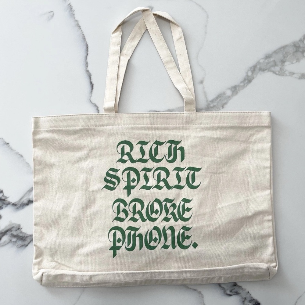Kendrick Lamar Rich Spirit Broke Phone Tote Bag Graphic Canvas‎ Trendy Aesthetic